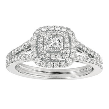 00 CT. T.W. Princess-Cut Diamond Bridal Ring 14K White Gold (I, I1)
