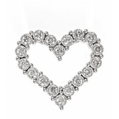 0.45 CT. T.W. TruMiracle Diamond Heart Pendant in 14K White Gold (H-I, I1)