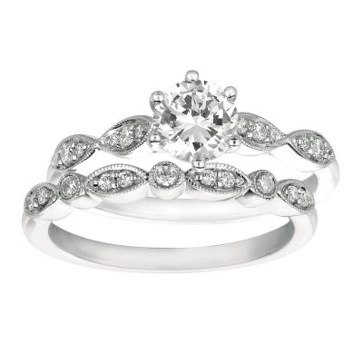 0.70 ct. t.w. Round-Cut Diamond Bridal Set 14k White Gold (I, I1) 