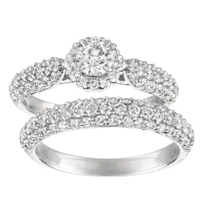 1.65 ct. t.w. Round-Cut Diamond Bridal Set 14K White Gold (I, I1)