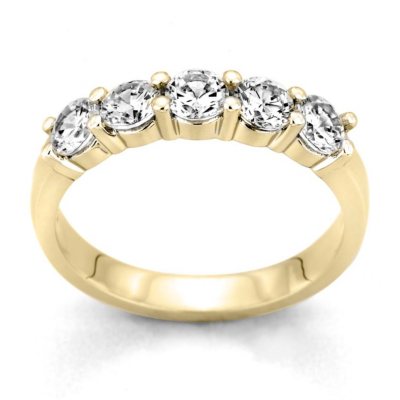 0.25 ct. t.w. 5-Stone Round Diamond Band in 14k Yellow Gold (H-I, I1)