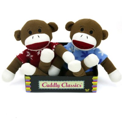 2 pk. Cuddly Classic Sock Animals - Monkeys
