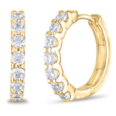 .23 CT. TW. Diamond Hoop Earrings in 14K Yellow Gold (H-I, I1)      