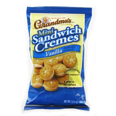 Grandmas Mini Vanilla Crème Cookies Peg Bag - 3.71 oz. Bag - 24 ct.