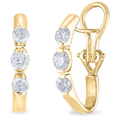 1 CT. TW. Diamond Earrings in 14K Yellow Gold (H-I, I1)      