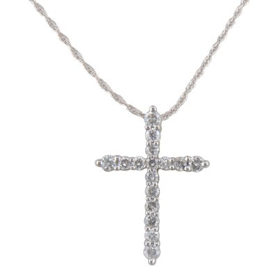 0.20 ct. t.w. Diamond Cross Pendant in 14K White Gold (H-I, I1)