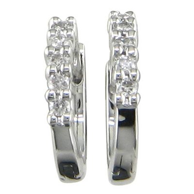 0.15 ct. t.w. Diamond Hoop Earrings in 14K White Gold (H-I, I1)