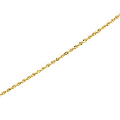 10" Solid Rope Ankle Bracelet in 14K Yellow Gold