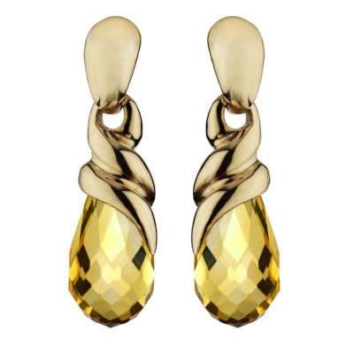 5.50 ct. t.w. Briolette-Cut Checkerboard Earrings in 14k Yellow Gold