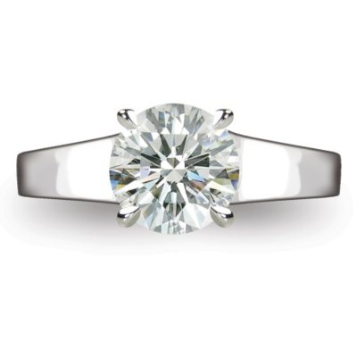 2.14 ct. Round Brilliant-Cut Diamond Solitaire Ring in Platinum (I, VS2)