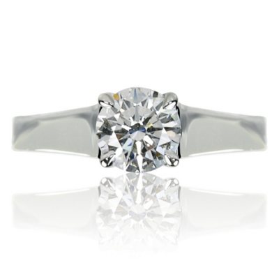 1.01 ct. Round Brilliant-Cut Diamond Solitaire Ring in 14k White Gold (I, VS1)
