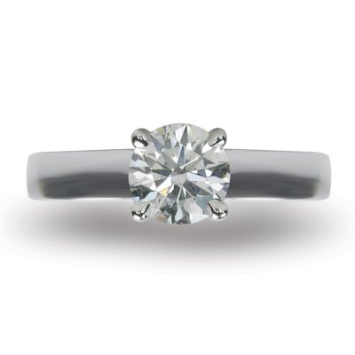 1.20 ct. Round Brilliant-Cut Diamond Solitaire Ring in 18K White Gold (I, VS1)