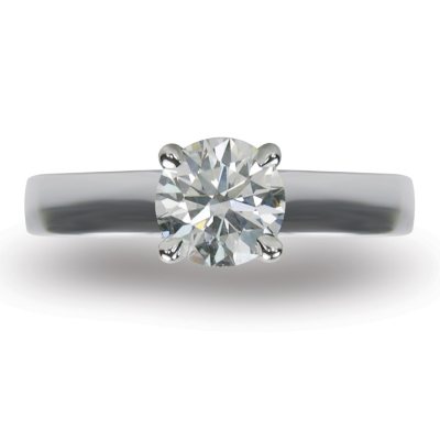 1.51 ct. Round Brilliant-Cut Diamond Solitaire Ring in 18k White Gold (I, VS1)