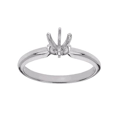 18K White Gold Six-Prong Solitaire Setting Band