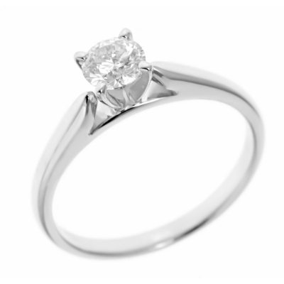 0.47 ct. Round-Cut Diamond Solitaire in 14k White Gold (I, I1)