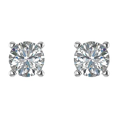 0.96 ct. t.w. Round-Cut Diamond Stud Earrings in 14k White Gold (H-I, SI2)