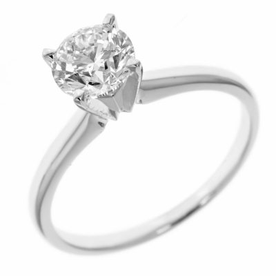 0.31 ct. Round-Cut Diamond Solitaire in 14k White Gold (H-I, SI2)