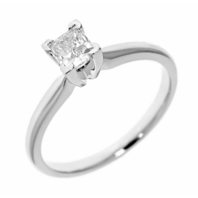 0.31 ct. Princess-Cut Diamond Solitaire in 14k White Gold (H-I, SI2)