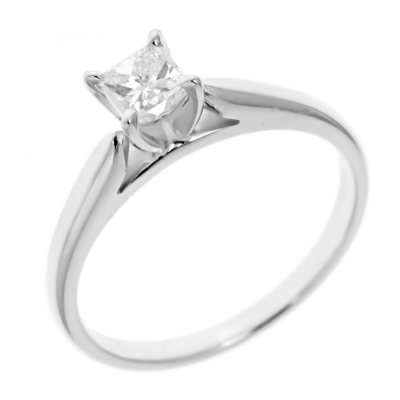 0.47 ct. Princess-Cut Diamond Solitaire in 14k White Gold (I, I1)
