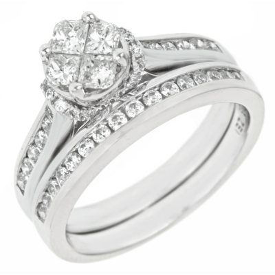 90 CT.T.W. Seri Diamond Ring Set in 14K White Gold (H-I, I1)