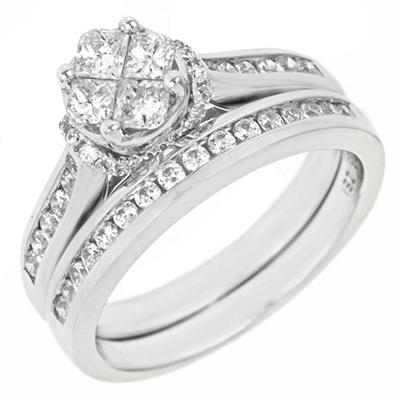 90 CT.T.W. Seri Diamond Ring Set in 14K White Gold (H-I, I1)