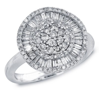 1.00 ct. t.w. Diamond Ballerina Cluster Ring in 14k White Gold (I, I1)