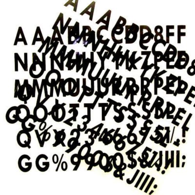 Wayne Industries - 2" Black Letters and Characters - 150 Pack