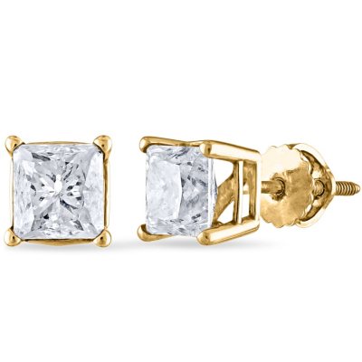 1.95 ct. t.w. Princess Diamond Stud Earrings in 14k Yellow Gold (I, I1)