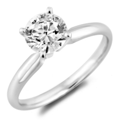 0.47 ct. Round Diamond Solitaire Ring in 14k White Gold with Platinum Head (H-I, SI2)