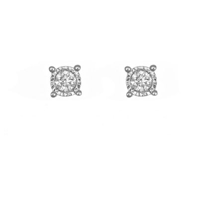 0.18 ct. t.w. Framed Round Diamond Stud Earrings in 14k White Gold (I, I1)