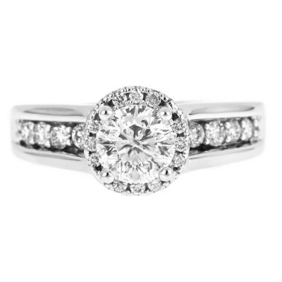 1.50 ct. t.w. Round Cut Framed Diamond Ring in 14k White Gold (H-I, I1)