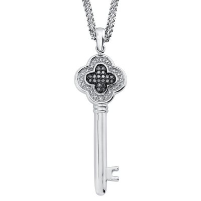 0.33 ct. t.w. Silvermist Diamond Key Pendant in Sterling Silver