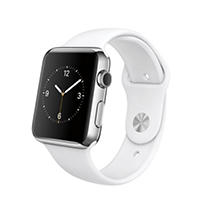 UPC 888462080002 product image for Apple Watch - 42mm Stainless Steel Case - White Sport Band | upcitemdb.com