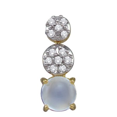0.25 ct. t.w. Diamond and Cabochon Moonstone 14K Yellow Gold Earrings (I, I1)