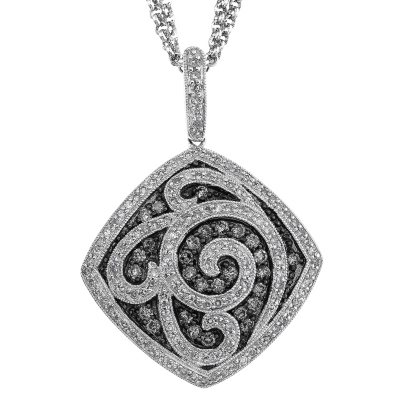 1 ct. t.w. Silvermist Diamond Square Pendant in Sterling Silver