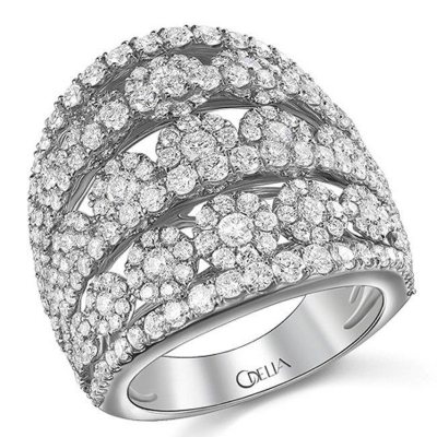 3.13 ct. t.w. Diamond Flower Cluster Ring in 18k White Gold (G-H, SI)