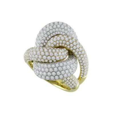 4.00 ct. t.w. Diamond Ribbon Ring in 18k Tri-Color Gold (H-I, SI)