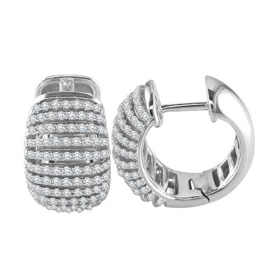 18K 1.12 ct. t.w. Diamond Huggy Earrings (G-H, SI)