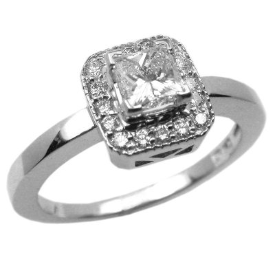 .65 ct. t.w. Princess-Cut Diamond Pave Ring (F, SI1) 