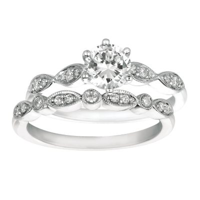 0.70 ct. t.w. Round-Cut Diamond Bridal Set 14k White Gold (I, I1) 
