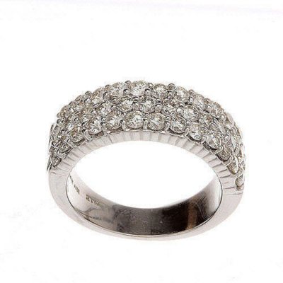 1.45 ct. t.w. Diamond Pave 3-Row Ring in 14k White Gold (H-I, I1)