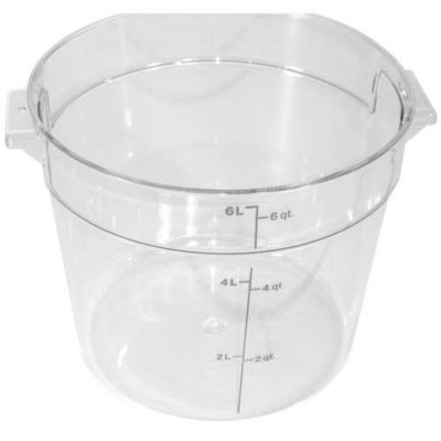 Container 6 Qt Round Clear - 12 Pk.