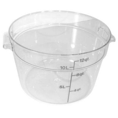 Container 12 Qt Round Clear - 6 Pk.