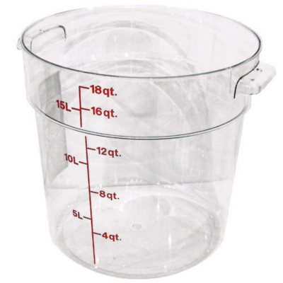 Container 18 Qt Round Clear - 6 Pk.
