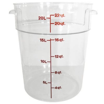 Container 22 Qt Round Clear - 6 Pk.