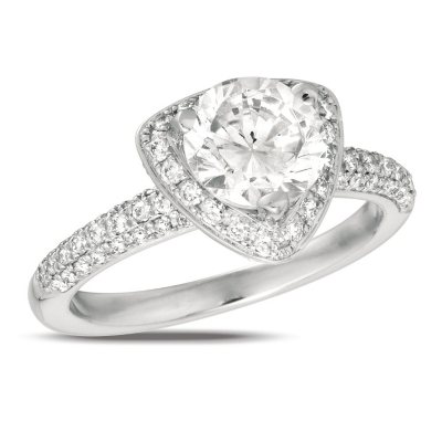 1.45 ct. Diamond Solitaire Triangular-Top 18K White Gold Ring (I, SI2)