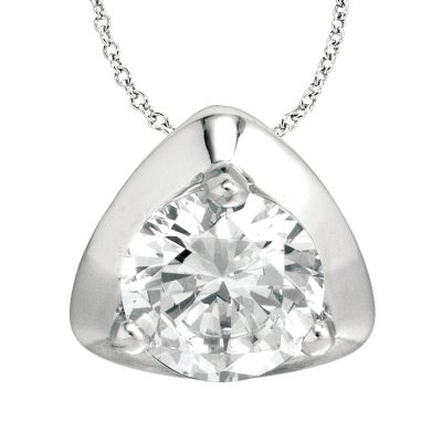 0.50 ct. Diamond Solitaire Triangular-Top 18K White Gold Pendant (I, SI2) 