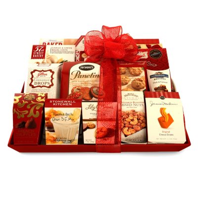 Traditional Luxury Holiday Gift Basket - Red