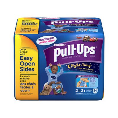 Huggies Night Time Pull-Ups Training Pants for Boys, Size 2T-3T (18-34 lbs.), 54 ct. (108), 2 boxes