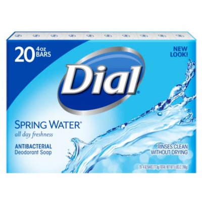 Dial Antibacterial Deodorant Bar Soap, Spring Water (4 oz., 20 ct.)